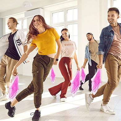 Dance Scarves, 12 Pcs Square Juggling Scarves 24 by 24 Inches for Play Magic Music Activity Juggling