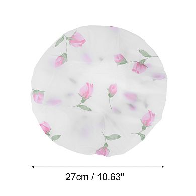 3 Pcs Flower Single Layer Shower Cap for Bathroom