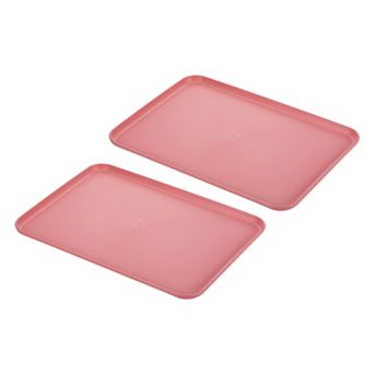 15"x11" Fast Food Tray, 2 Pack PP Plastic Reusable Non-Slip Rectangle Serving Tray