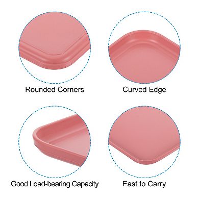 15"x11" Fast Food Tray, 2 Pack PP Plastic Reusable Non-Slip Rectangle Serving Tray