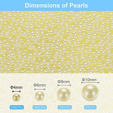 5000Pcs Faux Pearl for Vase Filler, 4mm No Hole ABS Round Pearls for Crafting, Jewelry Making