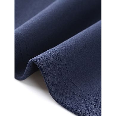 Notched Collar Tops for Women Office Asymmetrical Long Sleeves Button Elegant Blouse