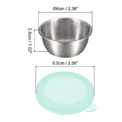 3pcs Salad Dressing Container to Go, 1.7oz Stainless Steel Condiment Container with Leakproof Lids