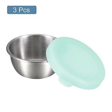 3pcs Salad Dressing Container to Go, 1.7oz Stainless Steel Condiment Container with Leakproof Lids