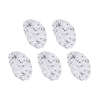 5 pc Crown Single Layer Shower Cap for Bathroom