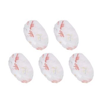 5 pc Crown Single Layer Shower Cap for Bathroom