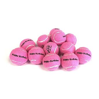 Midlee Happy Birthday Dog Tennis Balls (12 Pack)