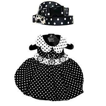 Doggie Design Polka Dot Black and White Dog Dress