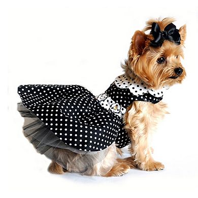 Doggie Design Polka Dot Black and White Dog Dress