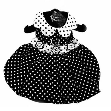 Doggie Design Polka Dot Black and White Dog Dress