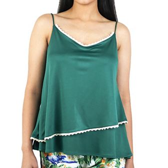 Artyska Women's V Neck Camisole Sleeveless Layered Tank Top With Lace
