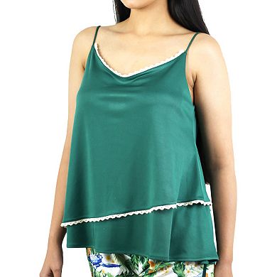 Artyska Women's V Neck Camisole Sleeveless Layered Tank Top With Lace