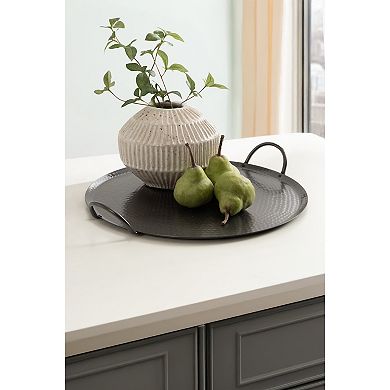 Sanzo Hammered Round Metal Tray