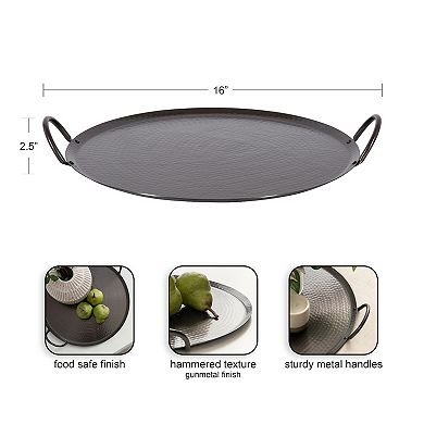 Sanzo Hammered Round Metal Tray