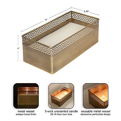 Pearce Rectangle Metal Wax Candle
