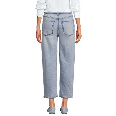 Petite Lands' End Soft Denim Mid Rise Relaxed Straight Crop Jeans
