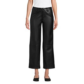 Women's Lands' End Leather Relaxed Straight Leg Crop Pants