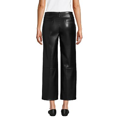Women's Lands' End Leather Relaxed Straight Leg Crop Pants
