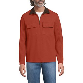 Men's Lands' End Bedford Rib Quarter Zip Sweater