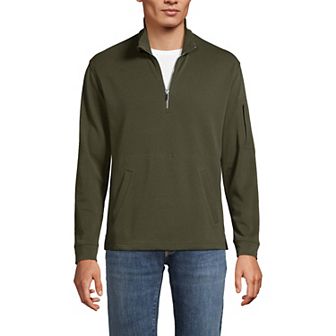 Men's Lands' End Performance Pique Quarter Zip Sweater