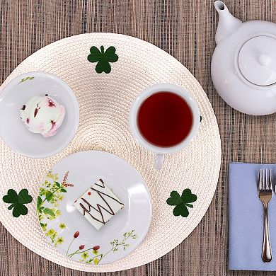 Celebrate Together St. Patrick's Day Embroidered Shamrock Round Placemat