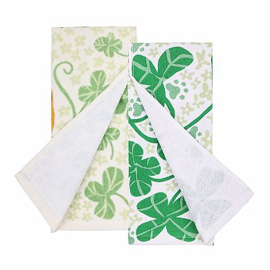 Celebrate Together St. Patrick's Day 2-pk. Shamrock Cat Kitchen Towels