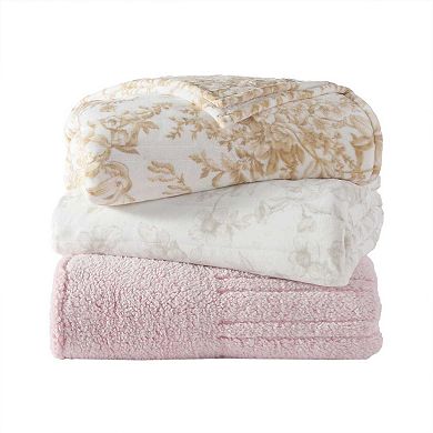 Laura Ashley Clarabelle Plush Blanket