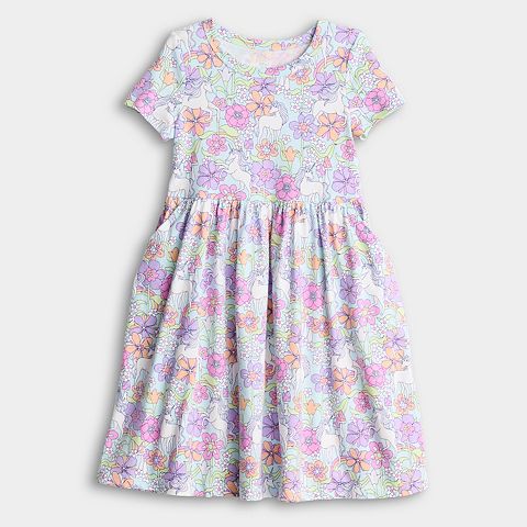 Детские Girls 4-12 Jumping Beans ® Printed Short Sleeve Knit Dress