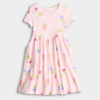 Girls 4-12 Jumping Beans® Printed Short Sleeve Knit Dress