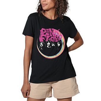 Juniors' Pink Floyd Rainbow Group Graphic Tee
