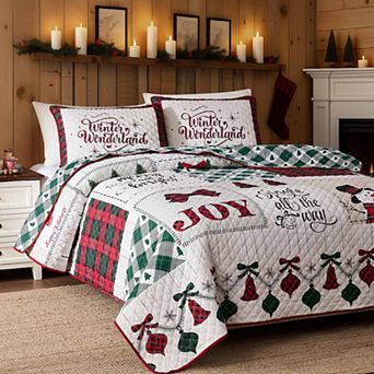 Avanti Patchwork Plaid Reversible Quilt Set