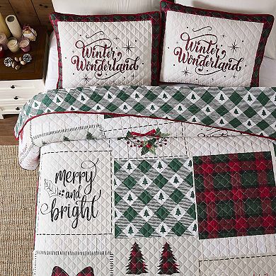 Avanti Patchwork Plaid Reversible Quilt Set