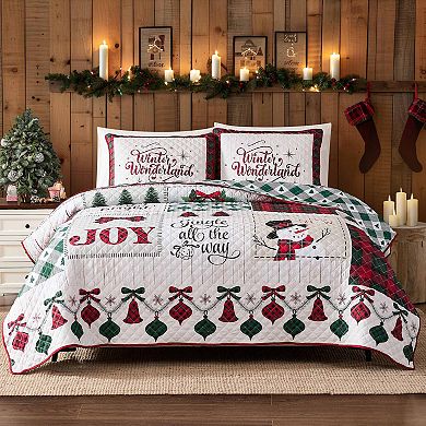Avanti Patchwork Plaid Reversible Quilt Set