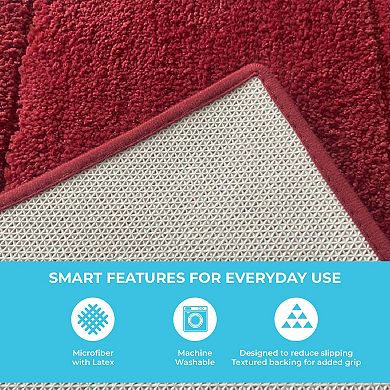 Clearwater Collection 3-Piece Bathroom Rug Set Bath Mat, Contour Rug & Lid Cover