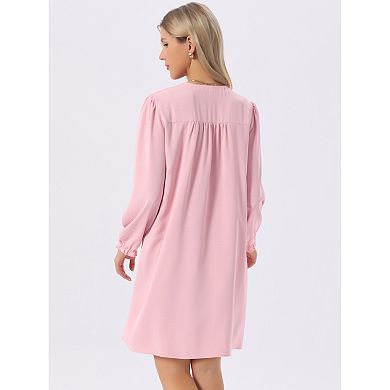 High Waist Knee Length Dress Casual Short Sleeves Loose Plus Size Dress