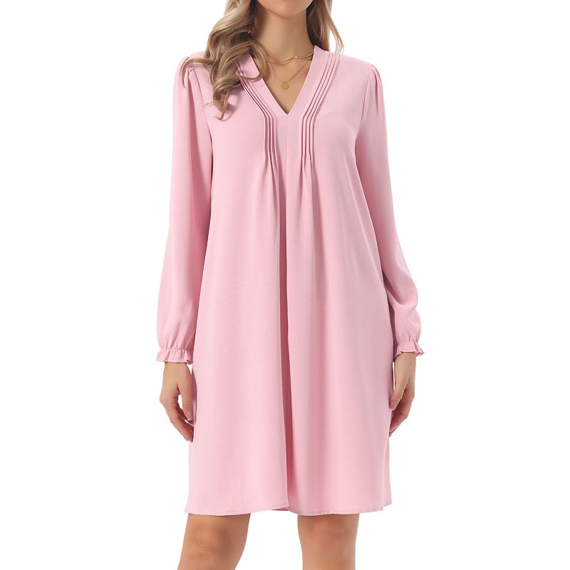 long sleeve casual pink dress Women's Knee Length V Neck Pleated Flowy Loose Shirt Dress Material:Taffeta Buy Roman Black Cotton Trendy plus size Ankara dresses Beginning boutique establishing your confident presence