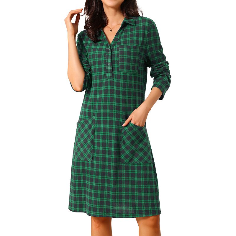 check casual dress Women's Vintage Plaid Dresses Collar V Neck Long Sleeve Knee Length Shirt fit and flare dress color:Dusk Gingham dress theme::fabric-group => core Lucia Grape Strapless Corset