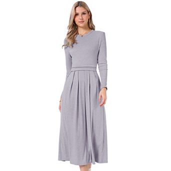 Winter Long Dress for Women's Long Sleeve A-Line Maxi Sweater Dresses