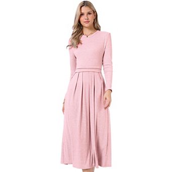 Winter Long Dress for Women's Long Sleeve A-Line Maxi Sweater Dresses