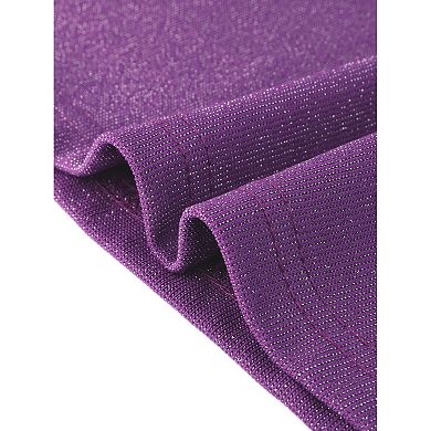 Sparkly Square Neck Party Dress for Women's Long Sleeve Cocktail Club A-Line Evening Dress