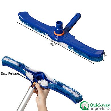 Quickway Imports 20" Vacuum Head Swivel Hose Connection Durable Nylon Bristles Brush for Pool