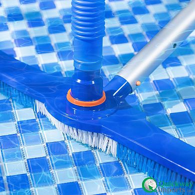 Quickway Imports 20" Vacuum Head Swivel Hose Connection Durable Nylon Bristles Brush for Pool