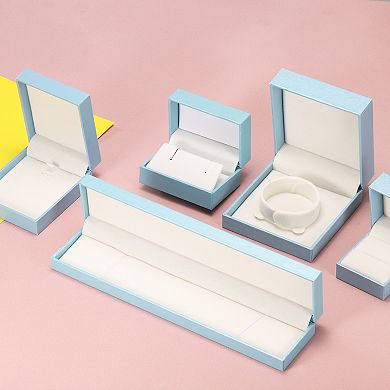 Velvet Necklace Storage Ring Case Box Cuboid 9x2x1.1 Inch Paper Velvet