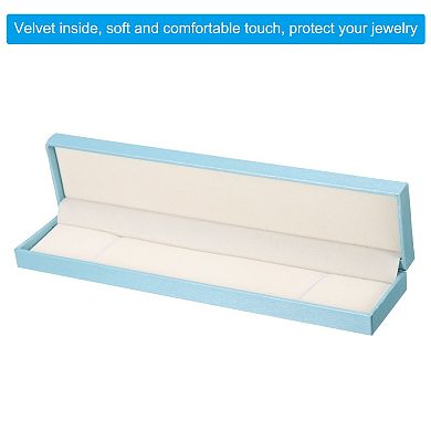 Velvet Necklace Storage Ring Case Box Cuboid 9x2x1.1 Inch Paper Velvet