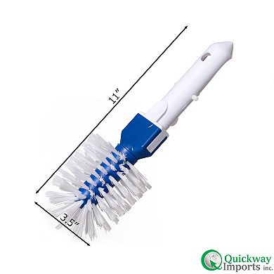 Quickway Imports Round Brush Head Fine Bristle Scrub for Pools Spas Hot Tubs & Tight Spaces