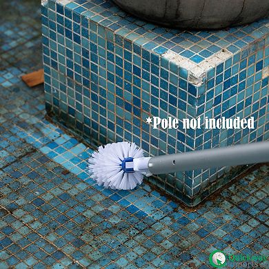 Quickway Imports Round Brush Head Fine Bristle Scrub for Pools Spas Hot Tubs & Tight Spaces