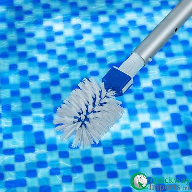 Quickway Imports Round Brush Head Fine Bristle Scrub for Pools Spas Hot Tubs & Tight Spaces