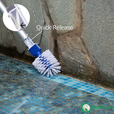 Quickway Imports Round Brush Head Fine Bristle Scrub for Pools Spas Hot Tubs & Tight Spaces
