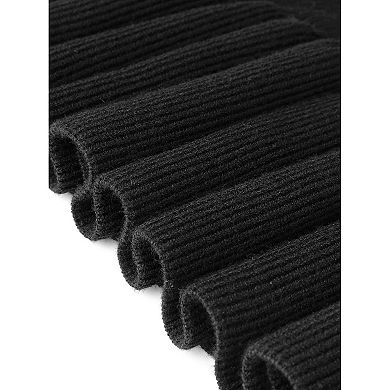 Ribbed Knitted Dresses for Women Sleeveless Bodycon Sweater Ruffle Hem Short Dress