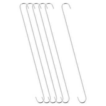 6 pc S Hanging Hooks, Extra Long Steel Hanger, Indoor Outdoor Uses for Garden, Bathroom, Closet